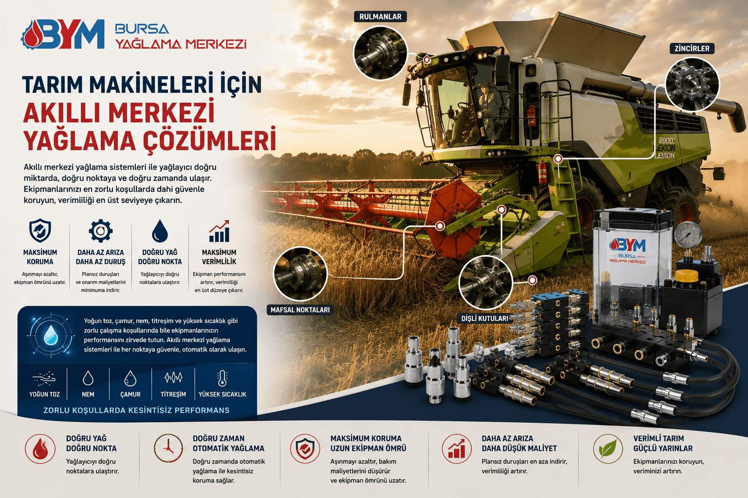 Tarım Makineleri İçin Merkezi Yağlama Çözümleri